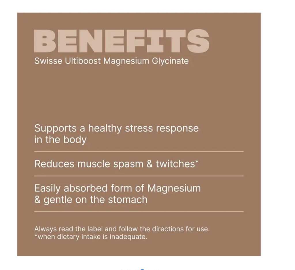 Swisse Ultiboost Magnesium Glycinate 120 viên