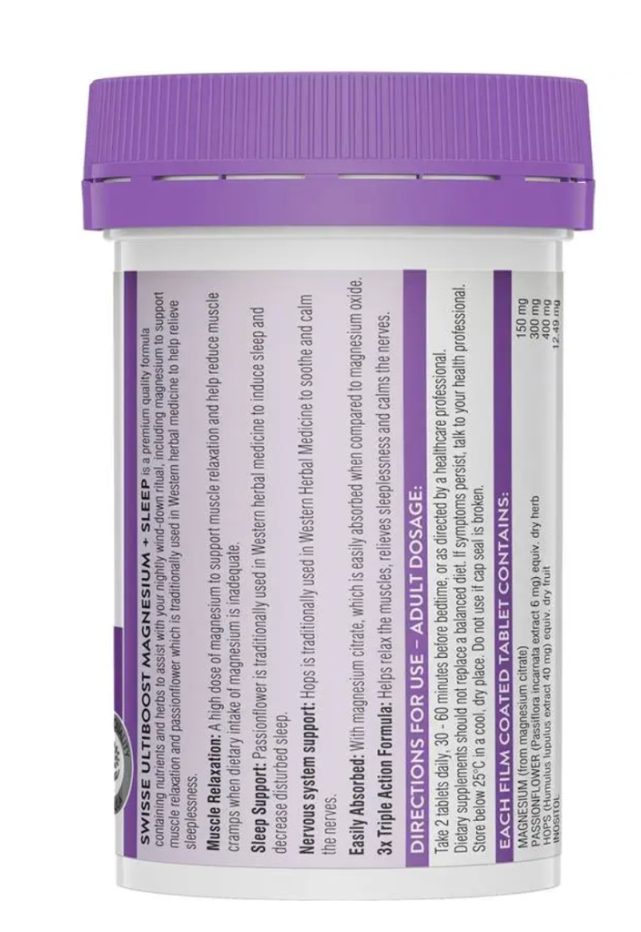 Swisse Magnesium and Sleep hỗ trợ giấc ngủ 60 viên