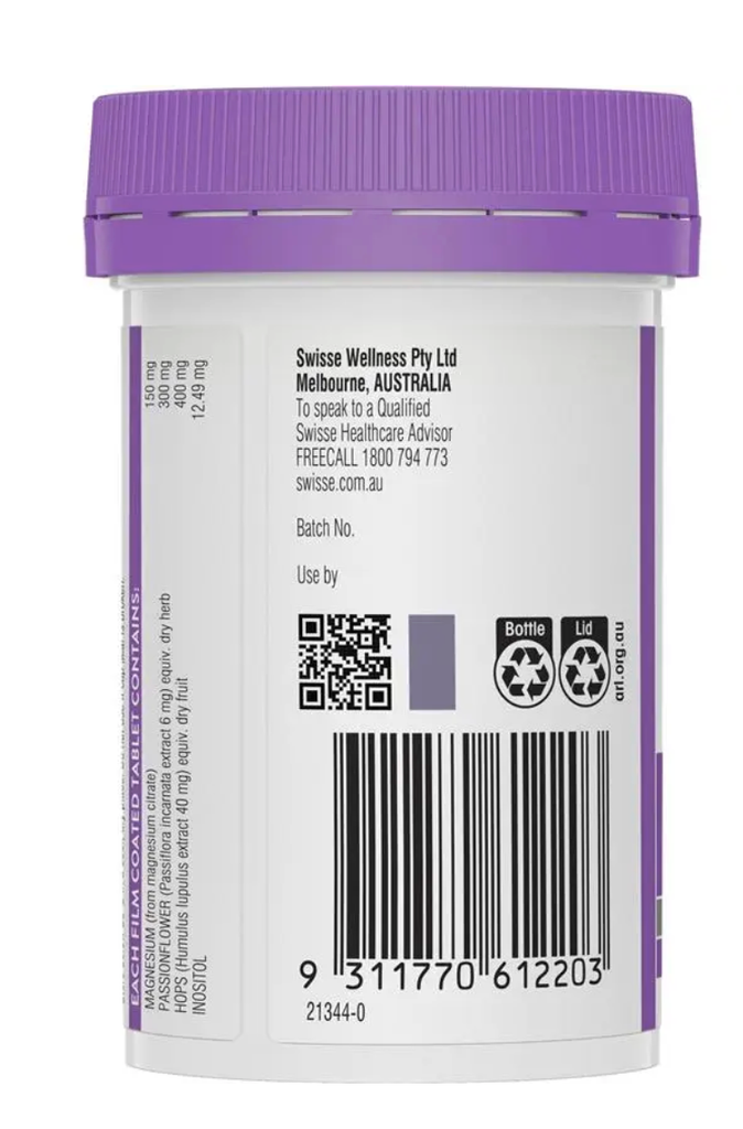 Swisse Magnesium and Sleep hỗ trợ giấc ngủ 60 viên