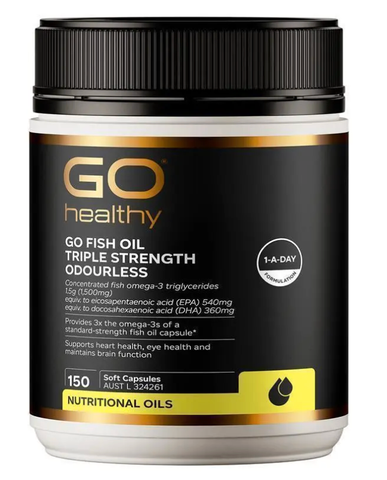 Viên uống dầu cá GO Healthy Fish 3000 Triple Strength Softgel 150 viên