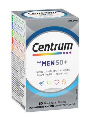 Viên uống Vitamin và khoáng chất cho nam giới trên 50 tuổi Centrum For Men 50+ 60 viên
