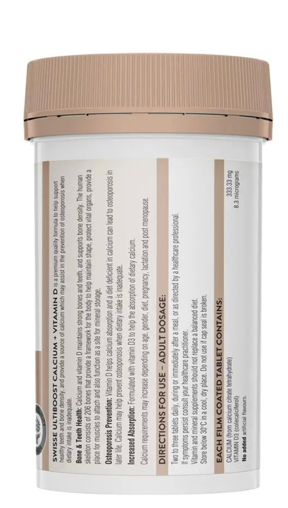 Viên uống chống loãng xương bổ sung Canxi Swisse Ultiboost Calcium + Vitamin D 150 Viên