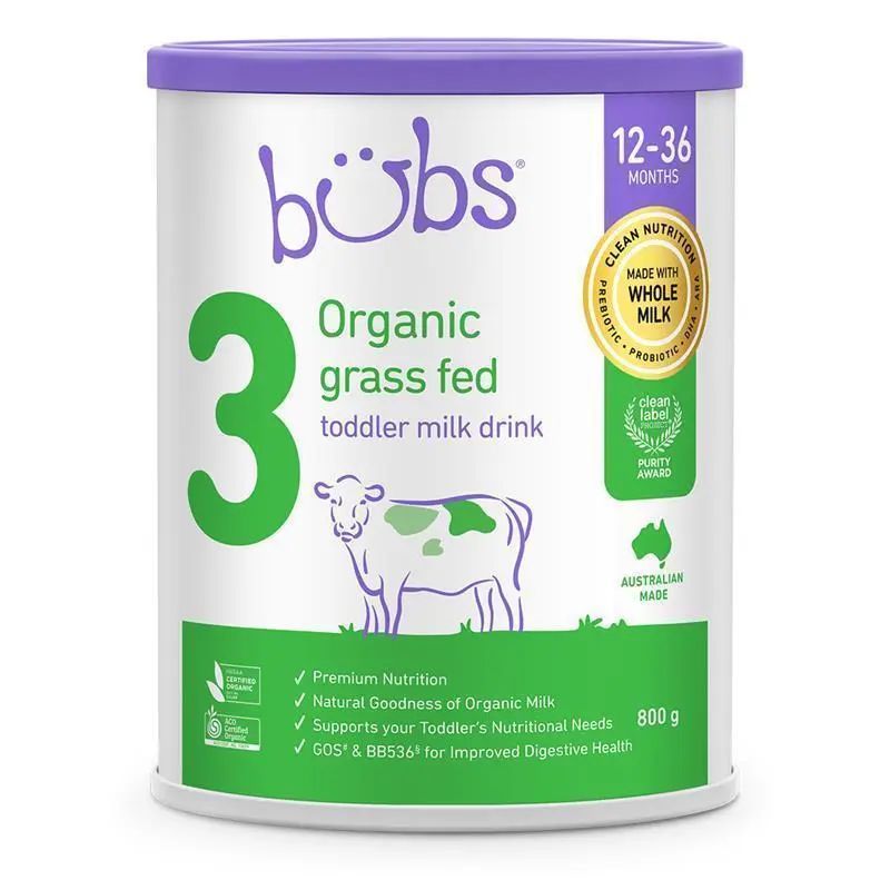 Sữa bột Bubs Bò số 3 cho bé từ 1-3 tuổi Bubs Organic Grass Fed Stage 3 Toddler Milk 800g
