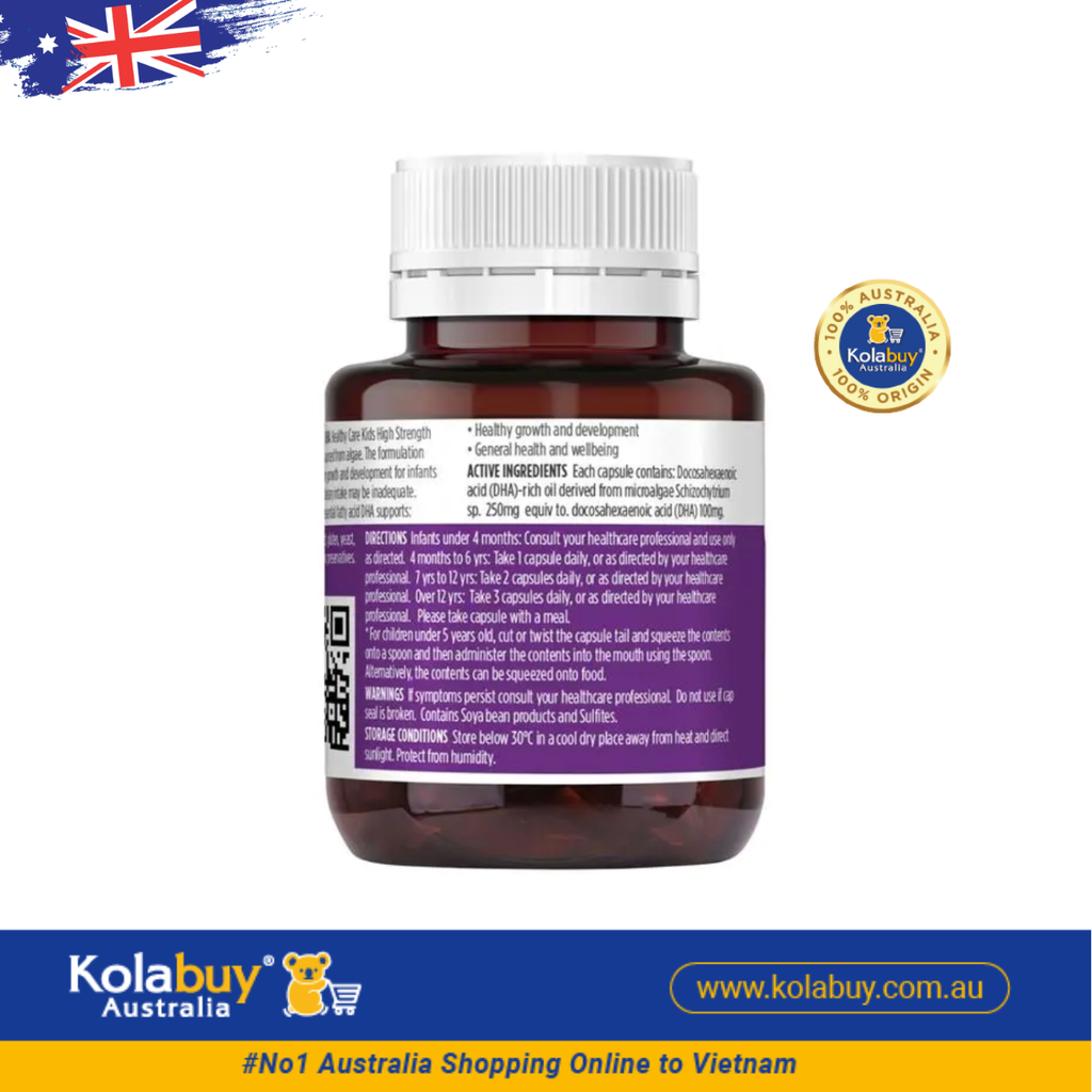 Viên uống Bổ sung DHA cho bé Healthy Care Kids DHA 60 viên