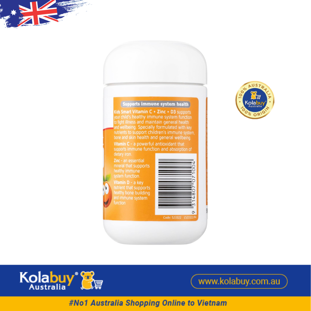 Kẹo dẻo Nature's Way Vitamin C + Zinc + D3 Kids Smart 75 viên