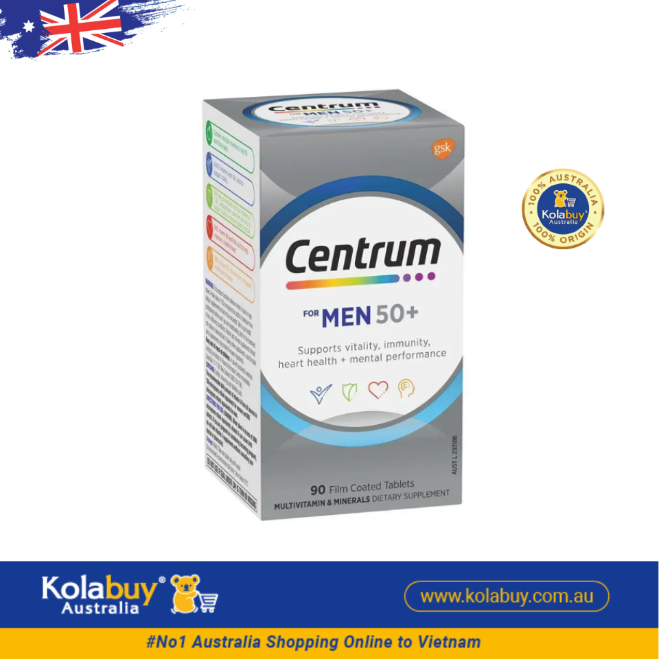 Viên uống Vitamin và khoáng chất cho nam giới trên 50 tuổi Centrum For Men 50+ 90 viên