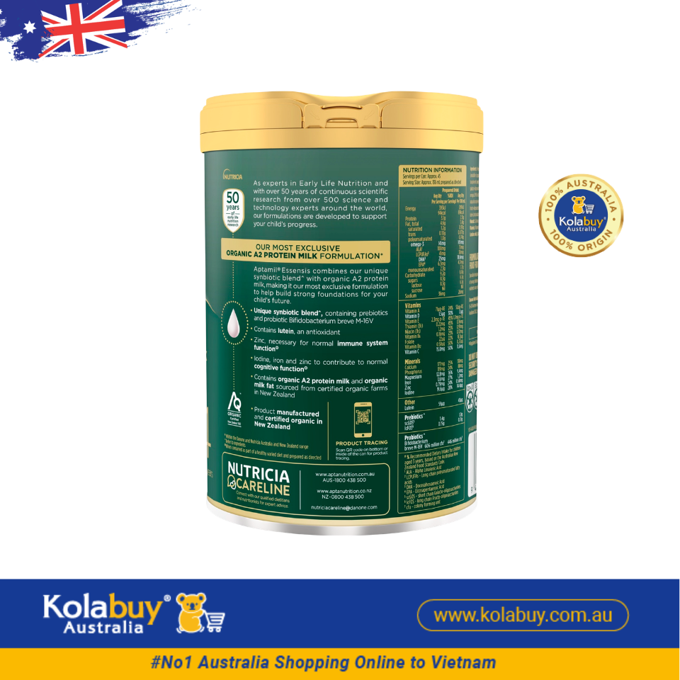 Sữa Aptamil Essensis số 4 cho bé từ 3 tuổi Organic 900g