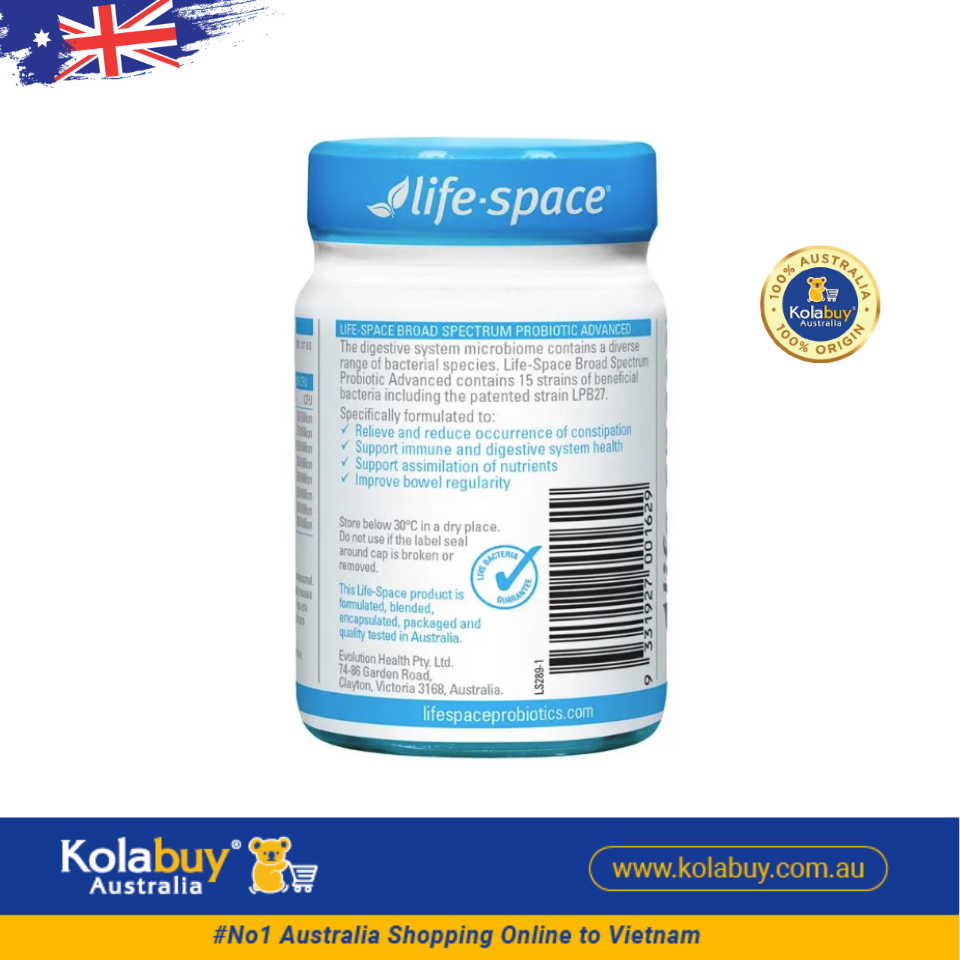 Viên uống vi sinh cho người lớn Life-Space Broad Spectrum Probiotic 60 viên