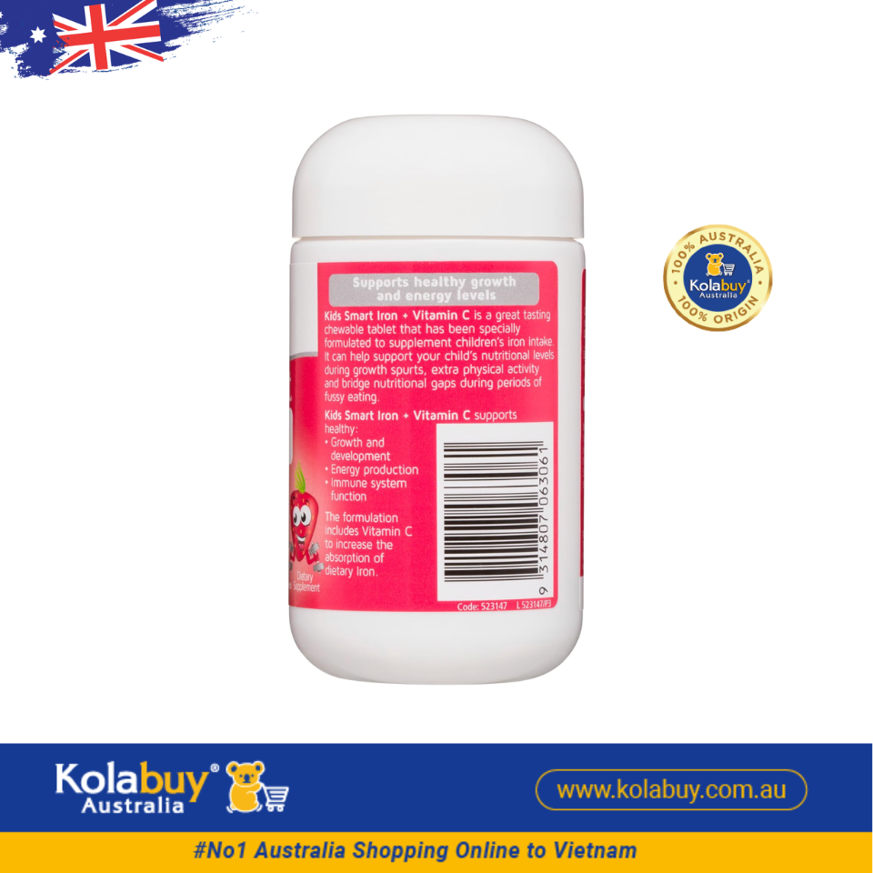 Nature's Way Kids Smart Iron Vitamin C Chewable 50 Tablets