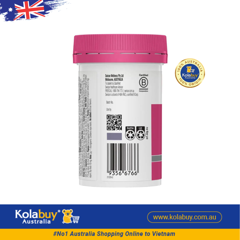 Viên uống Vitamin tổng hợp cho phụ nữ Swisse Women's Multivitamin 60 viên