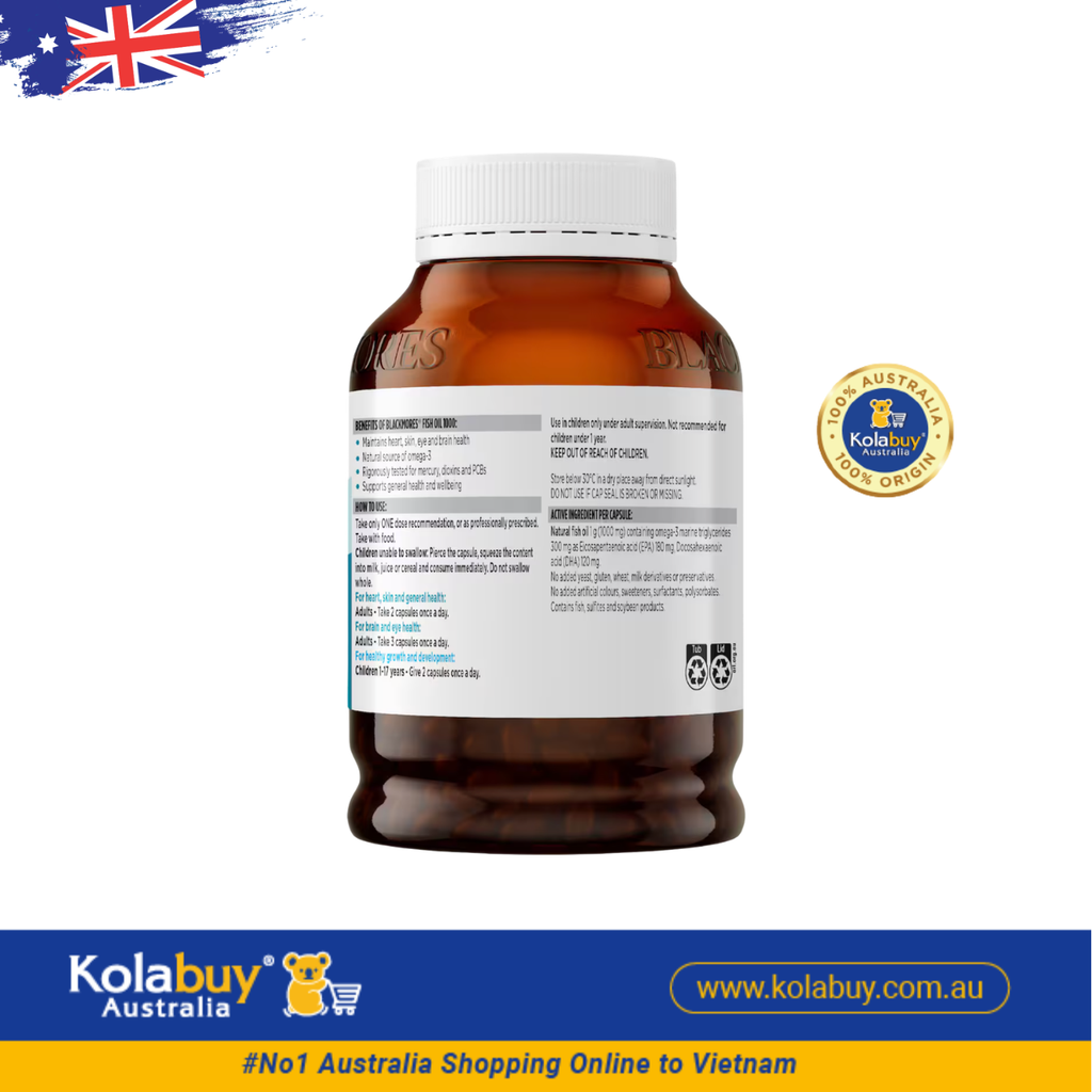 Viên uống bổ sung dầu cá Blackmores Fish Oil 1000mg 400 viên