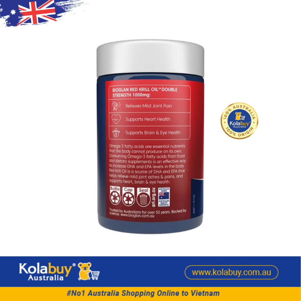 Dầu nhuyễn thể Bioglan Red Krill Oil 1000mg 60 viên