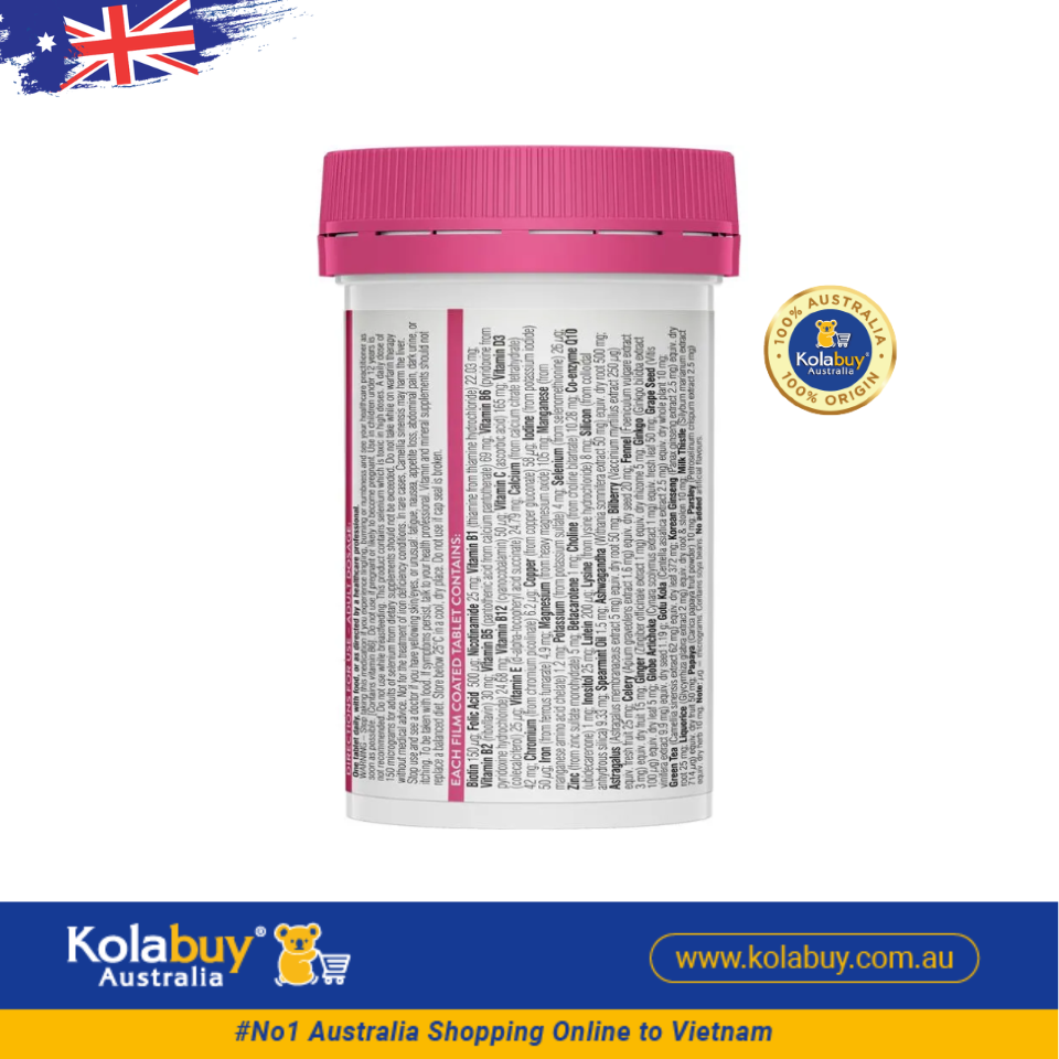 Viên uống Vitamin tổng hợp cho phụ nữ Swisse Women's Multivitamin 60 viên