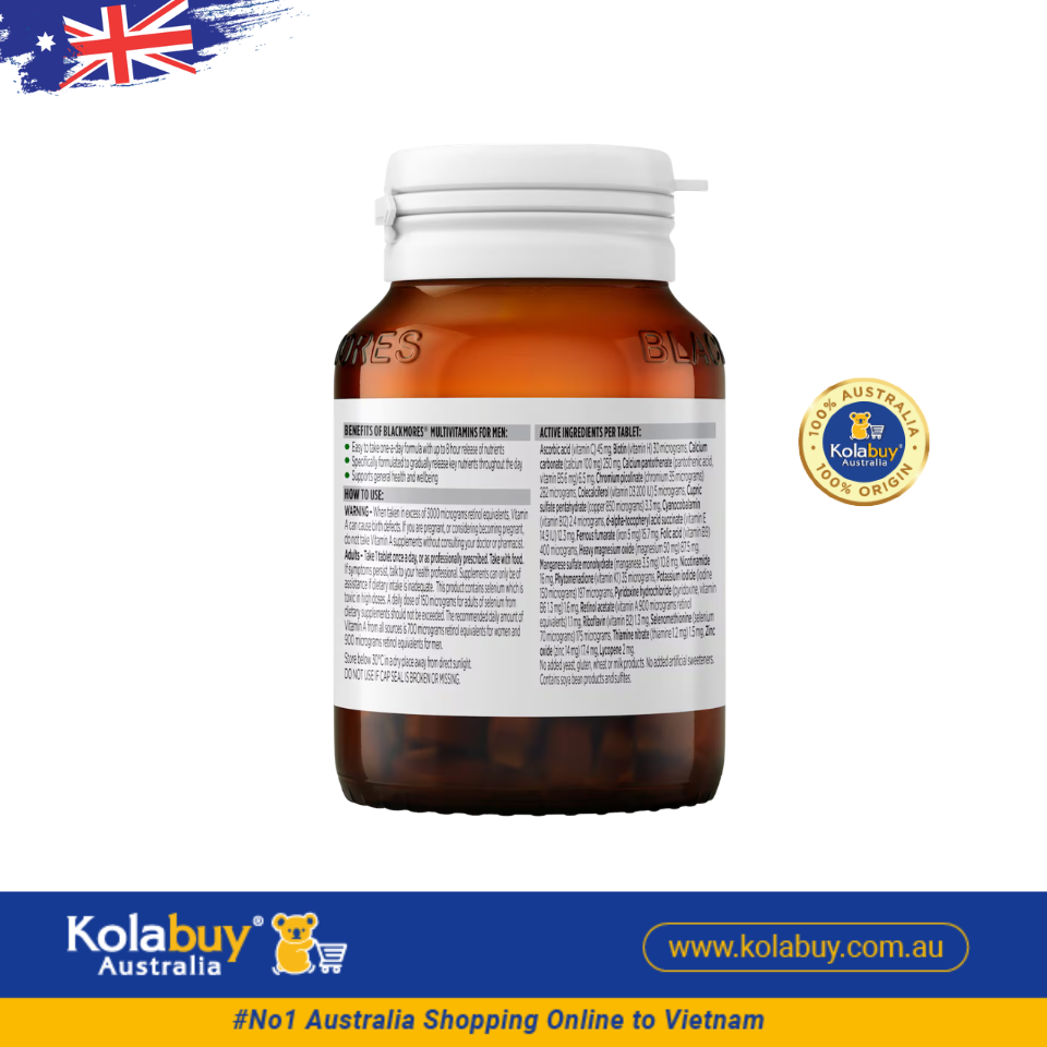 Viên uống Vitamin tổng hợp dành cho nam Blackmores Multivitamin For Men 60 viên