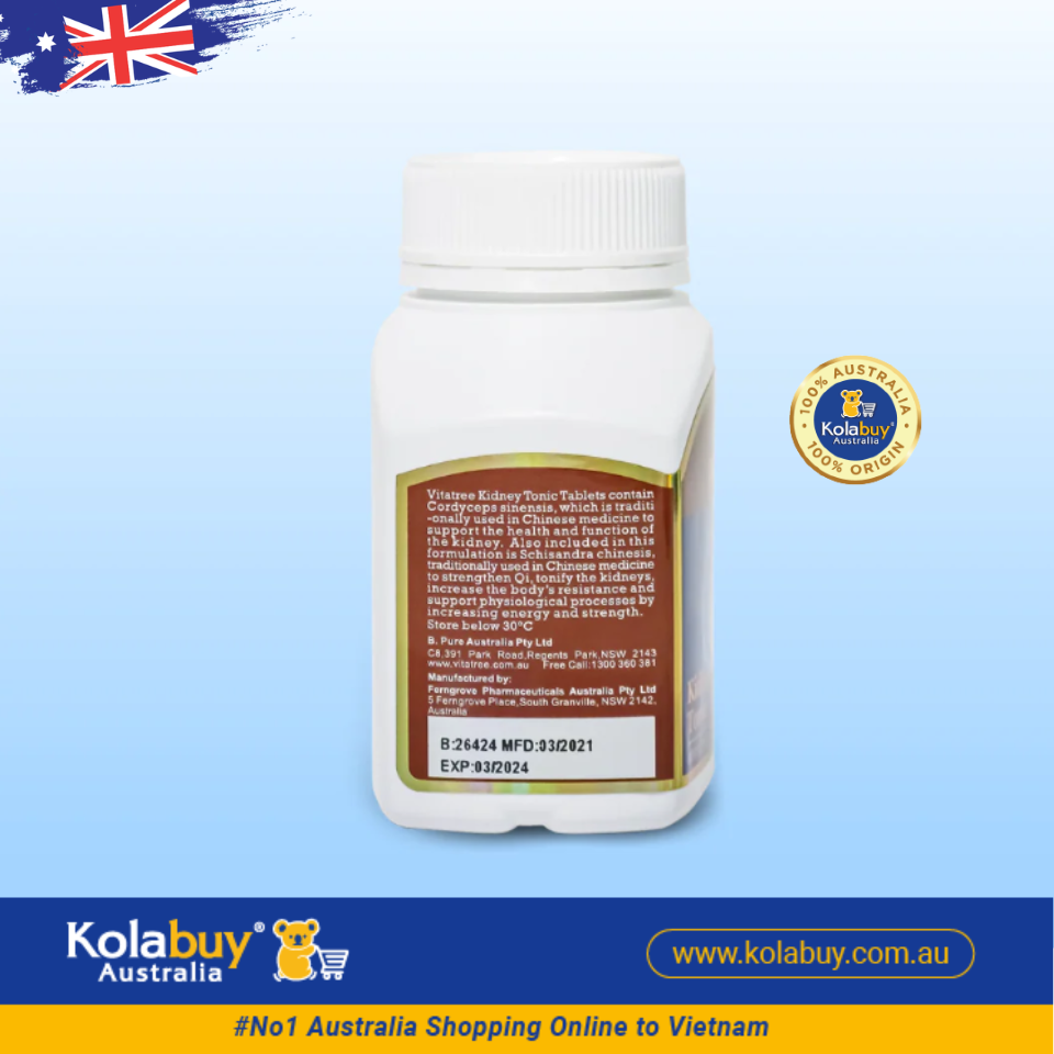 Viên uống bổ thận Vitatree Kidney Tonic B.pure 100 viên
