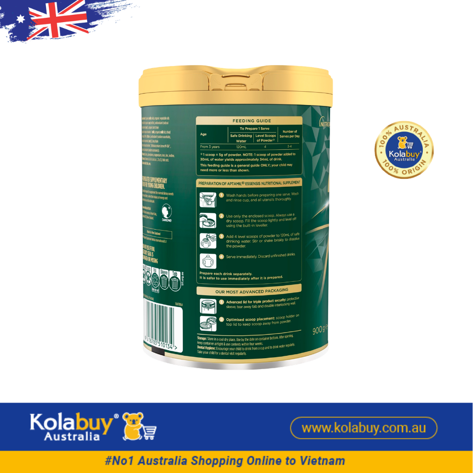 Sữa Aptamil Essensis số 4 cho bé từ 3 tuổi Organic 900g