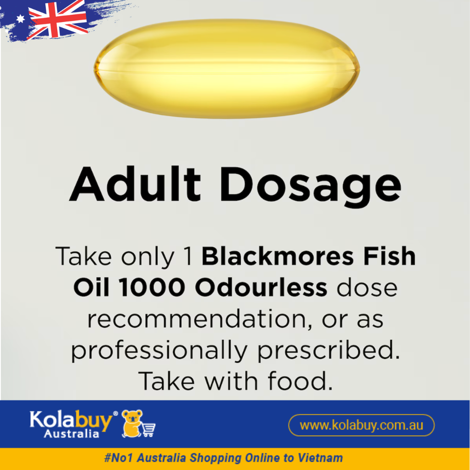 Viên dầu cá không mùi Blackmores Odourless Fish Oil 1000mg 200 viên