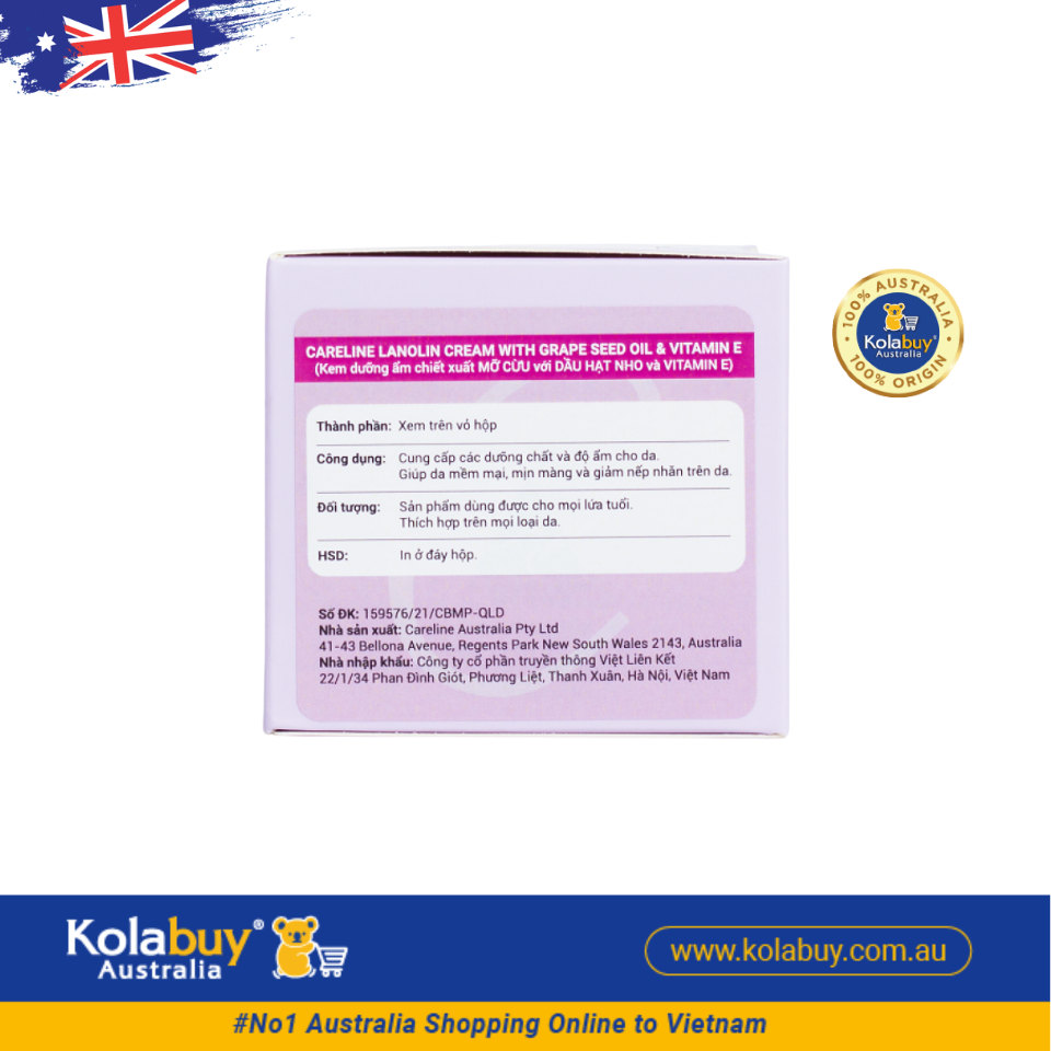 Kem dưỡng da Mỡ cừu tím Careline Lanolin Cream 100ml