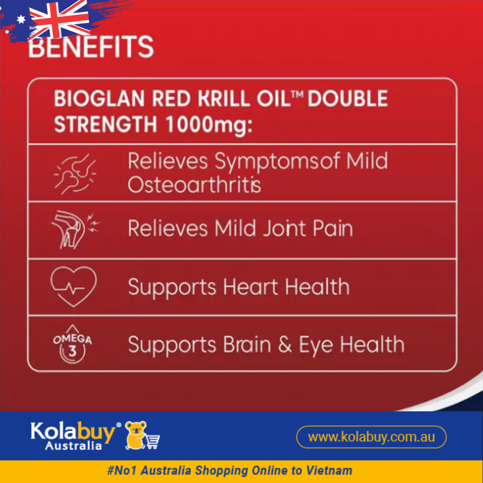 Dầu nhuyễn thể Bioglan Red Krill Oil 1000mg 60 viên