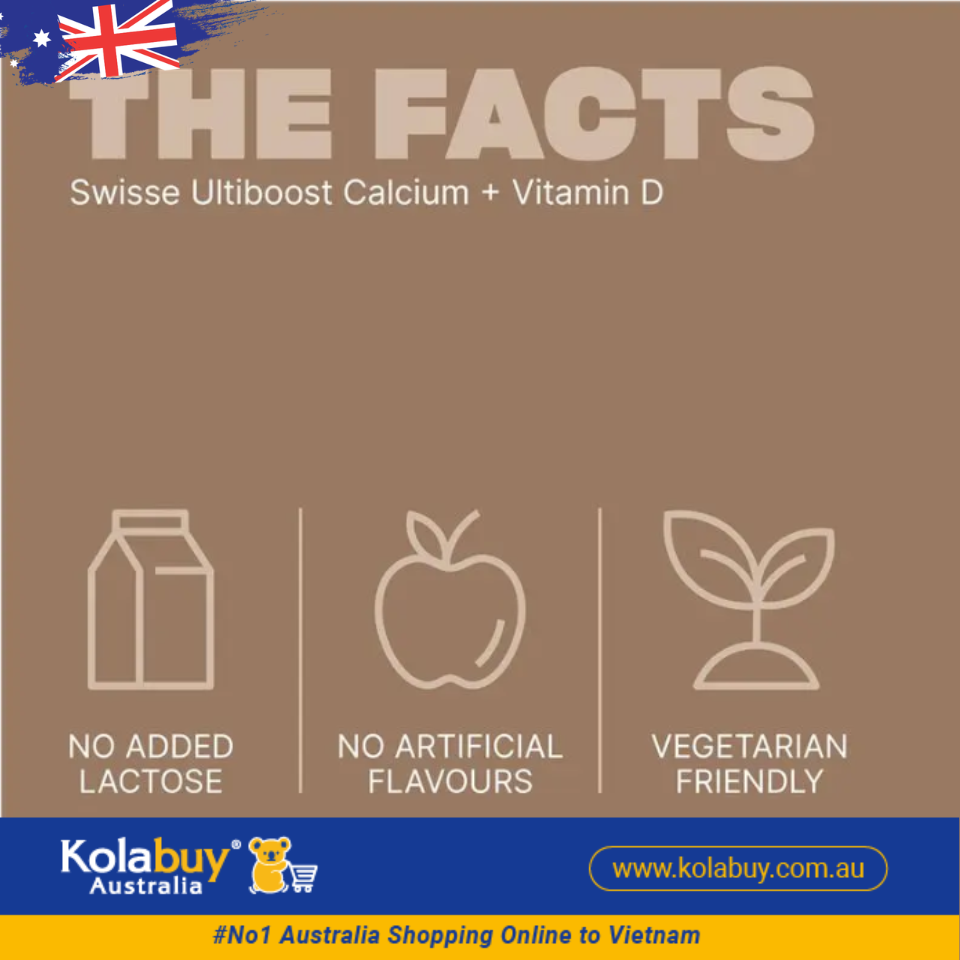 Viên uống chống loãng xương bổ sung Canxi Swisse Ultiboost Calcium + Vitamin D 150 Viên