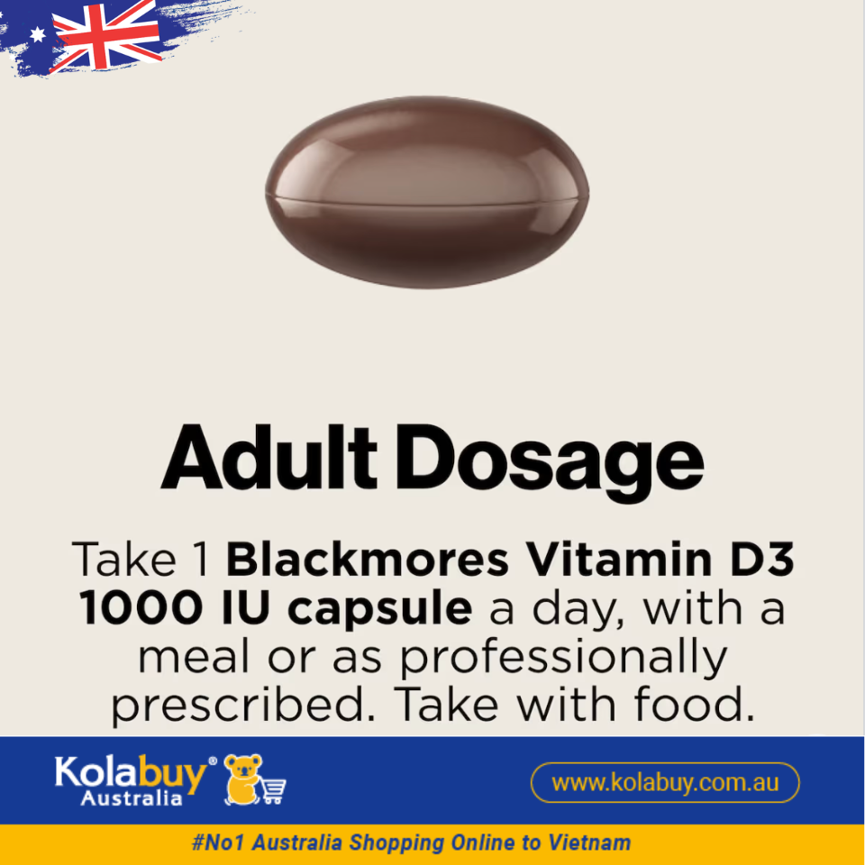 Viên uống bổ sung Vitamin D3 Blackmores Vitamin D3 1000IU 60 viên