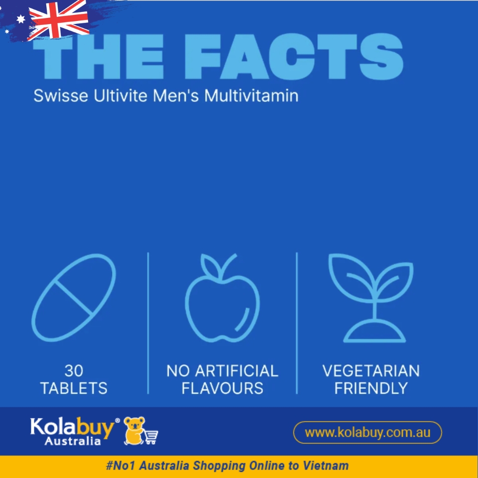 Viên uống Vitamin tổng hợp cho nam Swisse Men's Ultivite Multivitamin 30 viên