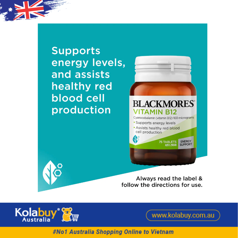 Viên uống Blackmores Vitamin B12 Energy Support 75 viên