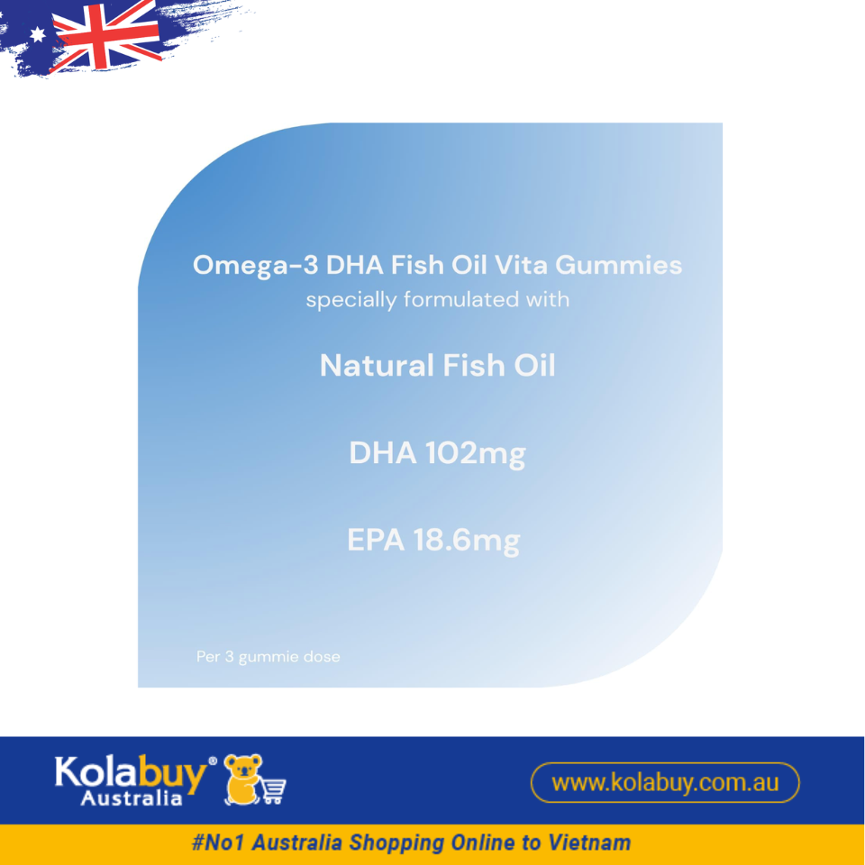 Kẹo dẻo Bổ sung Omega Nature's Way Kids Smart Vita Gummies Omega Fish Oil 60 viên