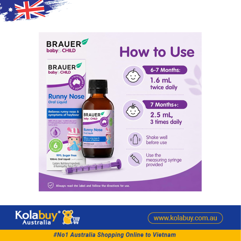 Siro Trị sổ mũi cho bé Brauer Baby & Child Runny Nose Oral Liquid 100ml