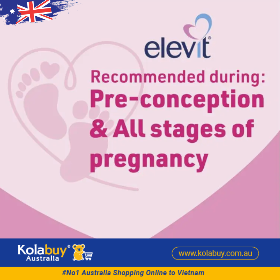Viên uống bổ sung Vitamin tổng hợp Elevit bầu Úc Pre-conception and Pregnancy 100 viên
