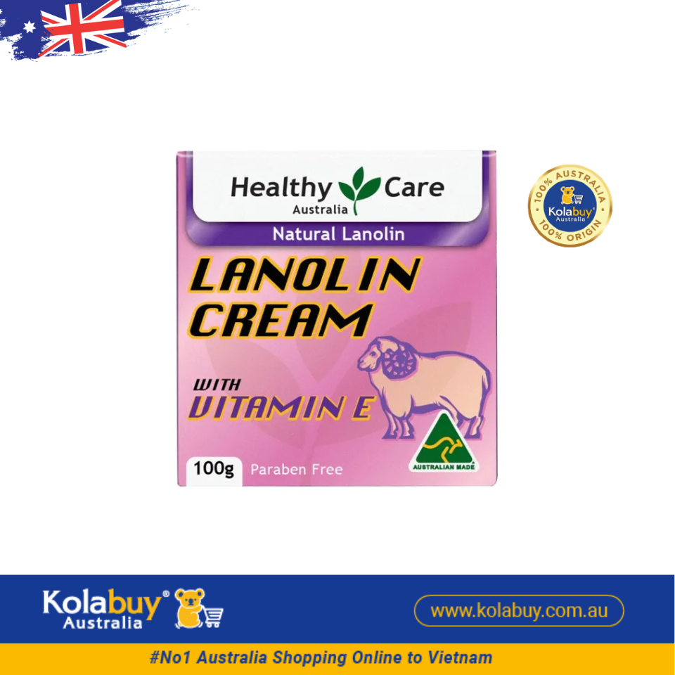 Kem dưỡng da Nhau thai cừu Healthy Care Natural Lanolin & Vitamin E Cream 100g