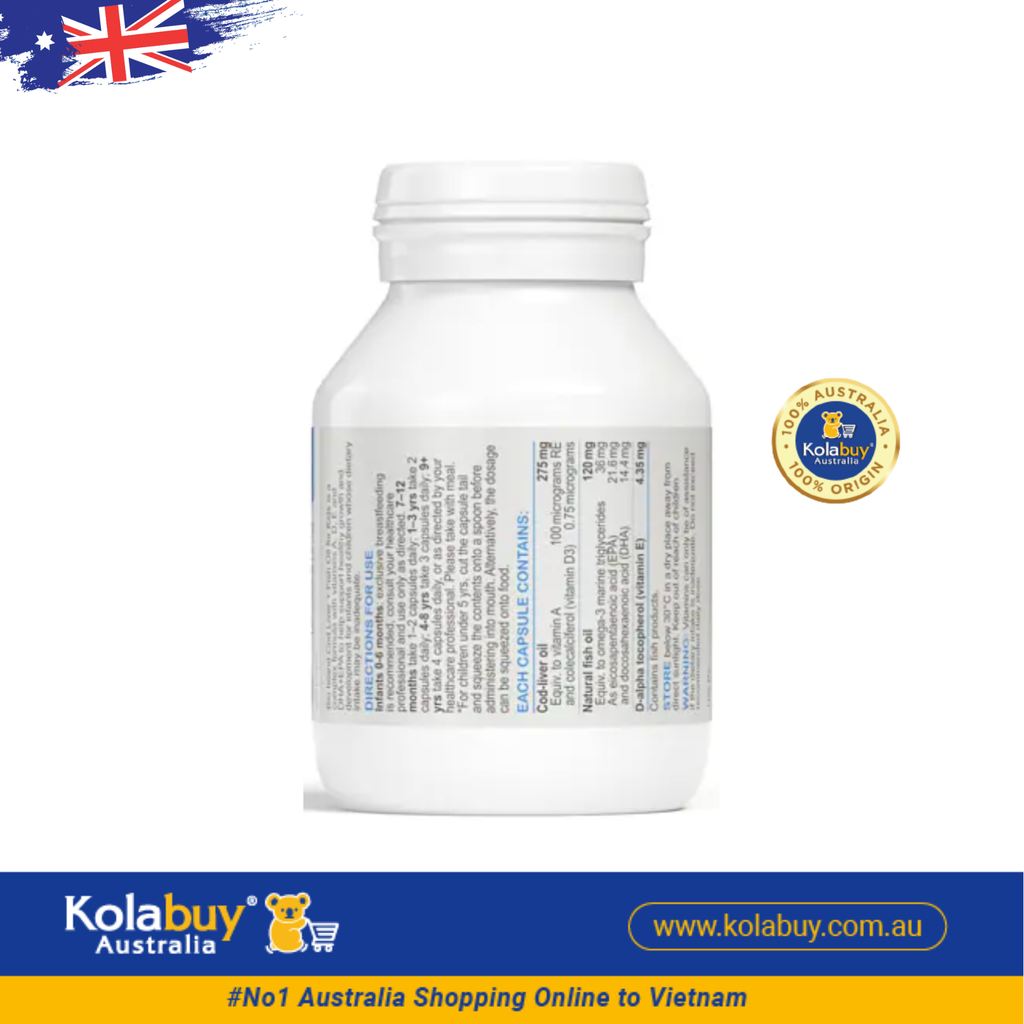 Viên uống dầu gan cá tuyết Bio Island Cod Liver + Fish Oil 90 viên