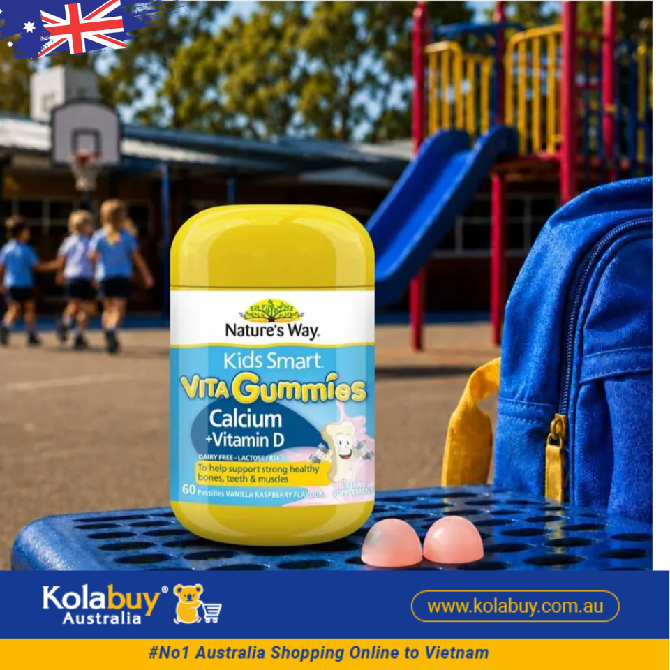 Kẹo dẻo Bổ sung Canxi Nature's Way Kids Smart Vita Gummies Calcium 60 Viên