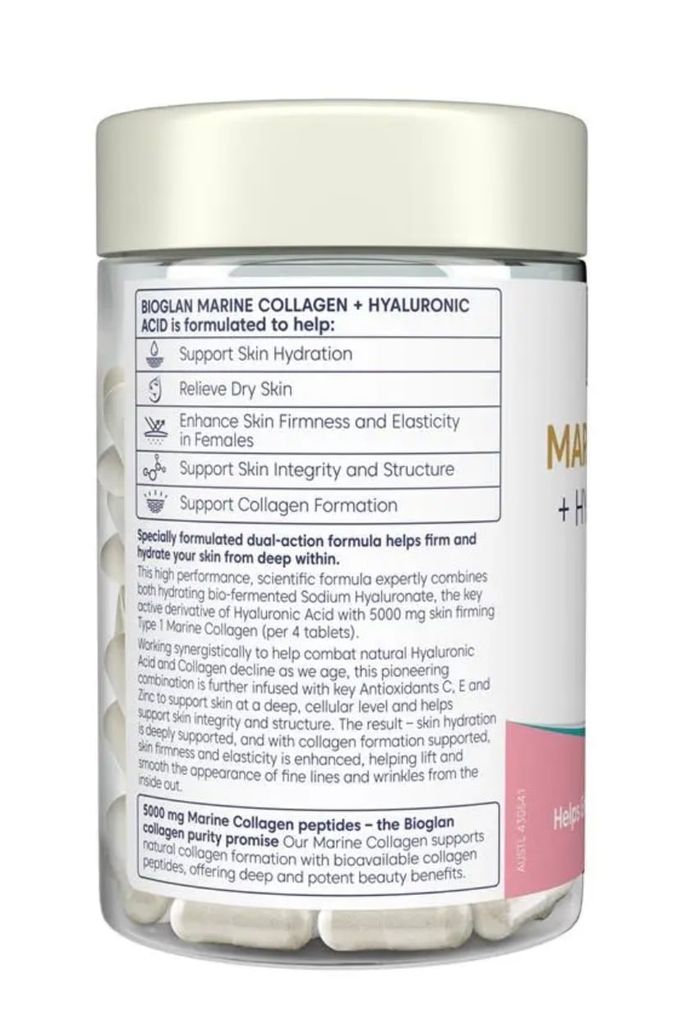 Bioglan Marine Collagen + Hyaluronic Acid 80 Tablets
