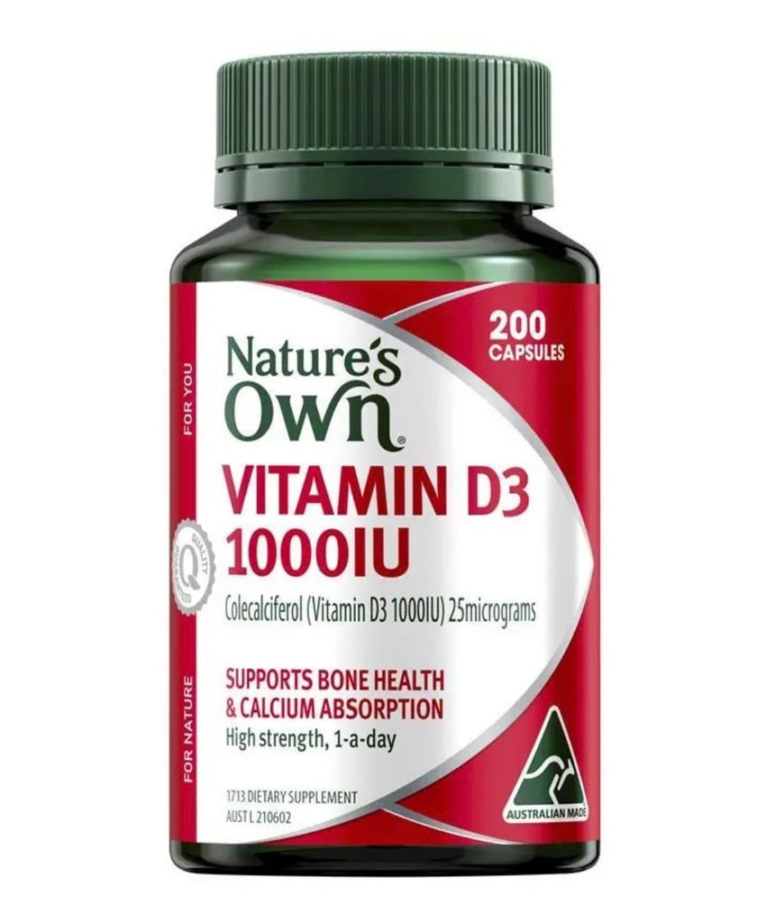Nature's Own Vitamin D3 1000iu 200 Capsules