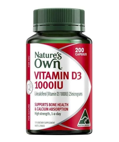 Nature's Own Vitamin D3 1000iu 200 Capsules
