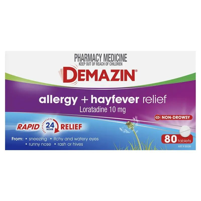 Viên uống giảm dị ứng và viêm mũi dị ứng Demazin Allergy + Hayfever Relief Non-Drowsy 80 Viên