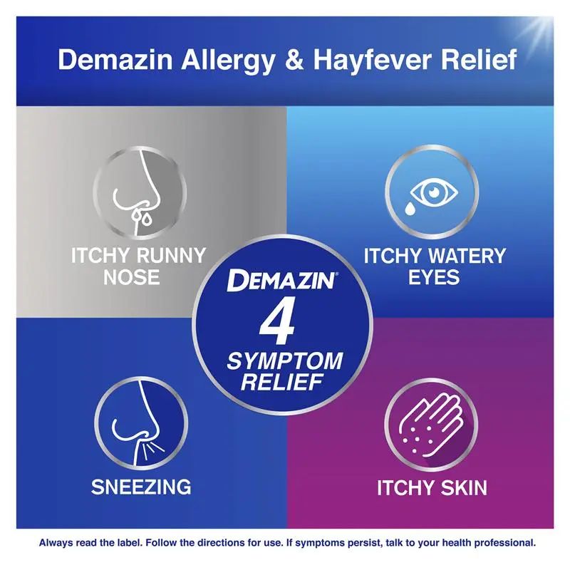 Viên uống giảm dị ứng và viêm mũi dị ứng Demazin Allergy + Hayfever Relief Non-Drowsy 80 Viên