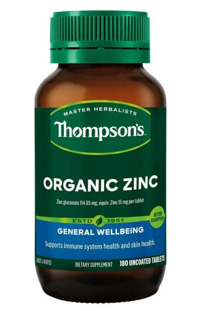 Thompson's Organic Zinc 180 Tablets