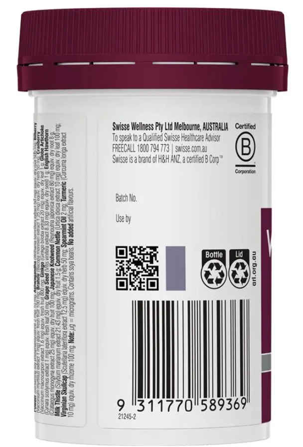 Swisse Womens Multivitamin 65+ 60 Tablets