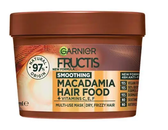 Mặt nạ mềm mượt tóc Garnier Fructis Smoothing  Macadamia Hair Food 390ml