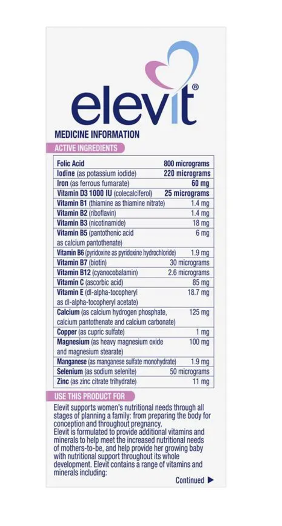Elevit Pre-conception & Pregnancy 30 Tablets