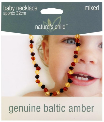 Nature's Child Amber Baby Necklace Mixed Colours