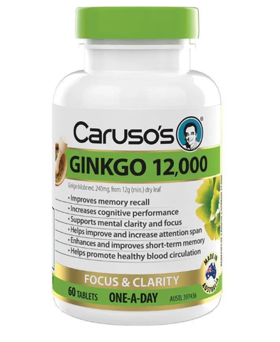 Viên uống bổ não Carusos Ginkgo 12000mg 60 viên
