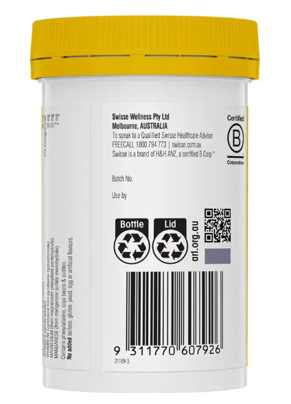 Viên uống bổ sung kẽm Swisse Ultiboost Zinc+ 120 viên