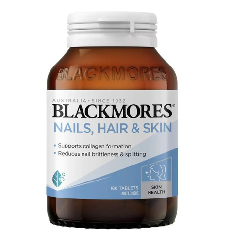 Viên uống hỗ trợ đẹp da, móng và tóc Blackmores Nails Hair and Skin 180 viên