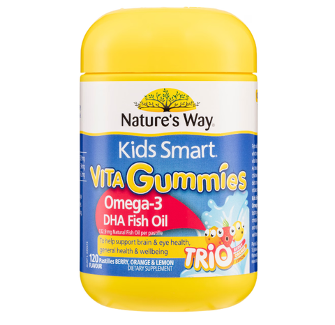 Kẹo dẻo Bổ sung Omega Nature's Way Kids Smart Vita Gummies Omega Fish Oil 120 viên