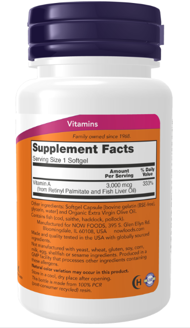 Now Vitamin A 10,000 Softgels