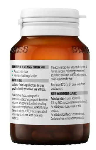 Viên uống bổ sung Vitamin A Blackmores 5000IU 150 viên