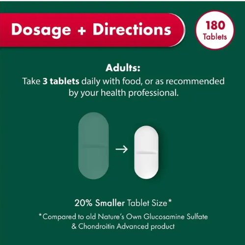 Nature's Own Glucosamine Sulfate & Chondroitin Advanced 180 Tablets